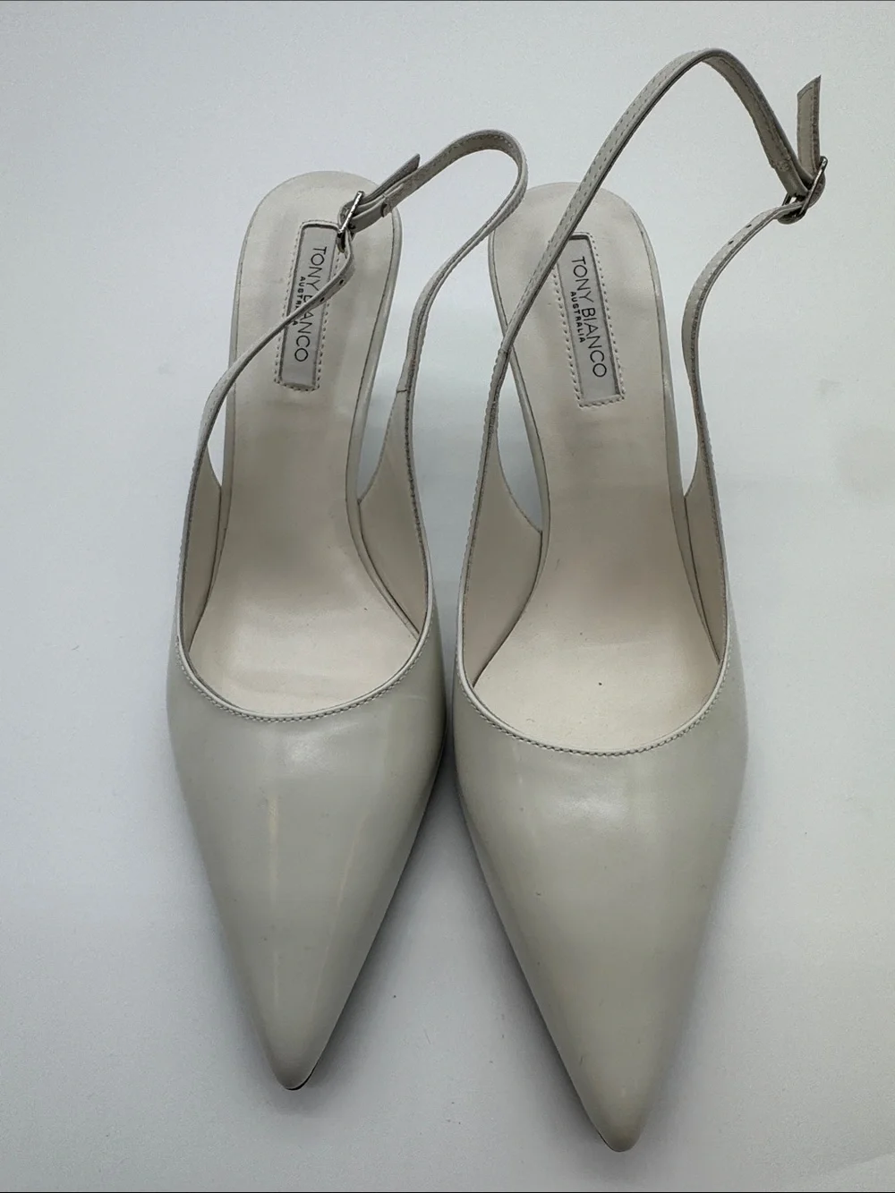 Tony Bianco Women's white Cream Slingback Pointed-Toe Pumps size 9.5